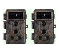 Pack x2 Caméra et Moniteurs de Chasse 64MP 1296P avec Son et Vision Nocturne,No Glow 940nm Infrarouge IP66 Étanche|A323 Vert foncé