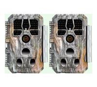 Pack x2 Caméras de Chasse, 64MP 1296P avec Son et Vision Nocturne,0.1S Temps de déclenchement No Glow LED Infrarouge, IP66 Étanche|A280 Gris clair