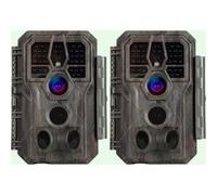 Pack x2 Caméras de Chasse, 64MP 1296P avec Son et Vision Nocturne, IP66 Étanche et No Glow LED Infrarouge, Activé par Le Mouvement|A280 Gris foncé