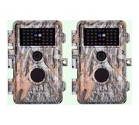 Pack x2 Caméras de Chasse Nocturne Vision 64MP HD 2304*1296P,Détection de Mouvement PIR de 70° Étanche IP66 et Fonction Time Lapse |A252 Gris