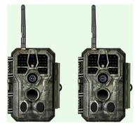 Pack x2 Caméras de Chasse WiFi Bluetooth, 64MP 1296P et Vision Nocturne,0.1S Temps de Déclenchement,No Glow LED Infrarouge et IP66 Étanche|A280W Vert Militaire Mat