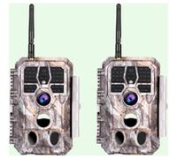 Pack x2 Caméras Piège Photographique Nocturne WiFi,64MP HD 1296P,Détection de Mouvement 120°PIR et No Glow LED Infrarouge,IP66 Étanche |A280W Gris