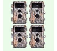 Pack x4 Caméras Animaux Nocturne Vision 64MP HD1296P,Détection de Mouvement PIR de 70° Étanche IP66 et Fonction Time Lapse |A252 Gris
