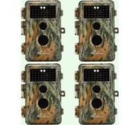 Pack x4 Caméras de Chasse Nocturne Vision 64MP HD 1296P,Détection de Mouvement PIR de 70° No Glow Invisible,Étanche IP66|A252 Vert