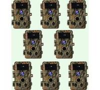 Pack x8 Caméras Piège Photo 64MP 1296P 940nm IR Camera Chasse Infrarouge Vision Nocturne, 0,1s Vitesse de Dclenchement Caméra de Jeu IP66 Étanche|A262 Vert