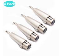 Pack Xlr 3-Pin Femelle À 1/4 Pouces 6.35mm Mono Mâle Câble Audio Adaptateur De Microphone Pour Rf Emi Élimination Du Bruit Ts Mâle 4 Pièces