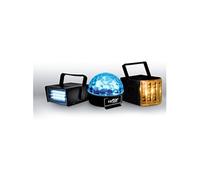 PACK ZIRKUS Lytor - 3 Jeux de lumière stroboscope + dôme ASTRO 6 LEDs + Derby 4 LEDs RGBW
