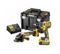 Pack2 outils 18 V XR (DCD791/DCG405) + 2 batteries 5 Ah + chargeur + coffret T-STAK DEWALT DCK2020P2T