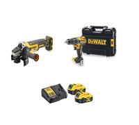 Pack 2 outils 18V XR (DCD791 + DCG405) + 2 batteries 5Ah + chargeur + coffret T-STAK - DEWALT - DCK2020P2T