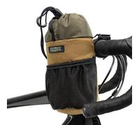 PACK2RIDE Bongo Sac de Guidon de vélo - Résistant à l'eau, Tissu Cordura Durable et Grand Porte-Bouteille d'eau pour vélo - Rangement Avant pour vélo, Voyage (Marron Coyote)