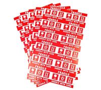 PACK4YA Lot de 480 autocollants fragiles de 50 x 90 mm - Étiquettes d'avertissement adhésives puissantes pour colis d'expédition - Manipuler avec soin - Article fragile