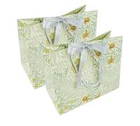PACK4YA Sacs Cadeaux en Papier avec Ruban Nœud, Sacs Cadeaux en Kraft avec Poignées pour Anniversaire, Mariage, Noël, Fête, Shopping, Baby Shower, Vente au Détail, 25x12x20 cm (Fleurs, 2 Pièces)