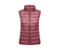 Packable Femmes Down Vest Veste Gilet Doudoune Ultra Léger Zip Up Puffer Coat Rose XXL