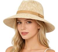 Packable Knit Fedora Hat, Women's Soft Foldable Sun Hat for Beach, Lightweight Breathable Summer Wide Brim Hats (1pcs)