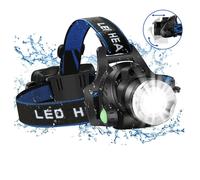 Package A No Batterie - T6-6000 Lumen - Lampe Frontale Led Avec Fonction Zoom, Alimentée Par Batterie , Idéale Pour La Pêche, 18650 Lumens