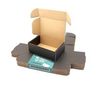 PACKAGING HERO Lot de 10 boîtes postales en carton de qualité supérieure - 20 x 15 x 5 cm - Noir - Pour emballage et envoi postaux
