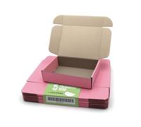 PACKAGING HERO Lot de 10 boîtes postales en carton de qualité supérieure - 20 x 15 x 5 cm - Rose - Pour emballage et envoi postaux