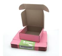 PACKAGING HERO Lot de 10 boîtes postales en carton de qualité supérieure, 20 x 20 x 7 cm (env. 7,9 x 7,9 x 2,8 cm), rose pour emballage, boîte d'expédition
