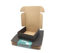 PACKAGING HERO Lot de 10 boîtes postales en carton de qualité supérieure, 20 x 20 x 7 cm (env. 7,9 x 7,9 x 2,8 pouces), boîtes cadeau noires pour emballage, envoi.