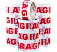 Packatape Ruban d'emballage fragile pour colis et boîtes Lot de 12 rouleaux de ruban adhésif d'emballage - Robuste - Accessoire d'emballage solide et sûre pour colis et boîtes - 48 x 66 cm