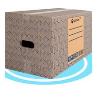 packer PRO Lot de 10 Boîtes en Carton pour Déménagement et Rangement avec Poignées, Carton Ultra Résistant, 500 x 300 x 300 mm