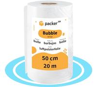 packer PRO Rouleau Papier Film à bulles 50cm x 20m, Film Bulles Rouleau pour Emballage, Papier Bulle Déménagement, Idéal pour Objets Fragiles, Déménagements, Emballage, Envoi et Expédition