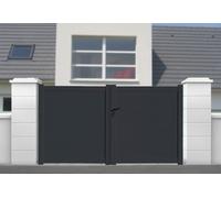 Packit Portail battant aluminium 3 m manuel - plein - P3015PL7016