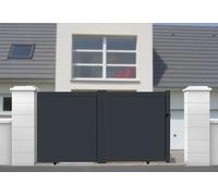 Packit Portail coulissant aluminium 4 m manuel - plein - P4015PLC7016