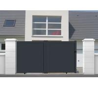 Packit Portail coulissant aluminium 4 m motorisé - plein - P4015PLC7016MOT