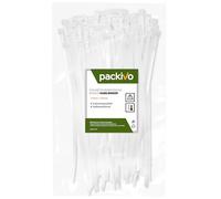 PACKIVO Lot de 100 serre-câbles professionnels 3,6 x 150 mm - Blanc - Qualité industrielle - Résistance à la traction jusqu'à 18 kg - Super durable - Gestion des câbles - Industrie, ateliers, jardin,