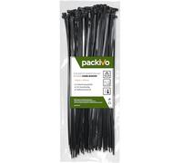 PACKIVO Lot de 100 serre-câbles professionnels 3,6 x 300 mm - Noir - Qualité industrielle - Résistant aux UV - Résistance à la traction jusqu'à 18 kg - Super durable - Gestion des câbles - Industrie,