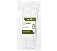 PACKIVO Lot de 100 serre-câbles professionnels 7,6 x 300 mm - Blanc - Qualité industrielle - Résistance à la traction jusqu'à 40 kg - Super durable - Gestion des câbles - Industrie, ateliers, jardin
