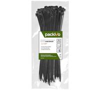 PACKIVO Lot de 100 serre-câbles professionnels - 7,6 x 300 mm - Noir - Qualité industrielle - Résistant aux UV - Résistance à la traction jusqu'à 40 kg - Super durable - Gestion des câbles -
