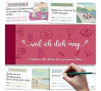 PACKLIST® Cadeau & Vales pour Couple en ALLEMAND: Livre Original avec 22 Aventures Romantiques + 6 Vales Individuels à Remplir. Expérience Inoubliable pour Couple!