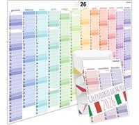 PACKLIST® Calendrier 2026 de grand mur en italien - Calendrier mural 2026 annuel DIN A1 84 x 60 cm - Grand poster mural, planificateur pour l'organisation familiale, les études et le travail