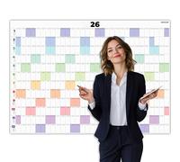 PACKLIST® Calendrier Annuel 2026 Mural Grand Format Planificateur DIN A1 (84 x 60 cm) - Le Planificateur Mural Idéal pour Booste votre Organisation Familiale, vos Études et votre Travail