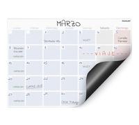 PACKLIST Calendrier magnétique mensuel en espagnol Réfrigérateur aimant sans date de conception Organisez votre vie, travail, activités et rendez-vous