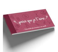 PACKLIST® Chéquier d'amour pour Couple, 22 Chèques Romantiques - Carnet de Bons & Date Night à Remplir - Cadeau Saint-Valentin, Anniversaire de Rencontre & Mariage pour Homme, Femme, Copain & Copine