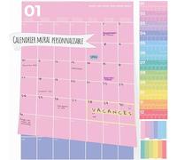 PACKLIST® Planificateur Mensuel A3 - Jours Personnalisables, Grands Espaces Notes & Mois Colorés. Organisez Votre Vie avec Style!