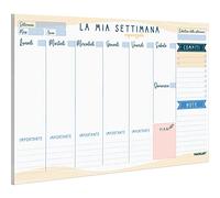 PACKLIST Planner Settimanale Scrivania - Agenda da Tavolo A4 per Appuntamenti - 52 Flogi - Calendario Perpetuo di Design