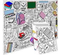 PACKLIST® Poster Coloriage XXL L'École! Activité Ludique & Éducative Enfants. Des Heures d'Amus. Apprends & Colorie avec ce Poster Géant Créatif pour Tous!