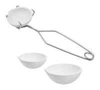 Packool Kit de 4 pièces de creuset, pinces à bols en quartz haute pureté résistant à la chaleur de précision en métal