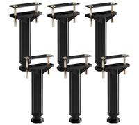 Packool Lot de 6 pieds de support de cadre de lit, pieds de soutien pour meubles, lattes centrales de lit, poutre de support réglable de 19 à 32 cm