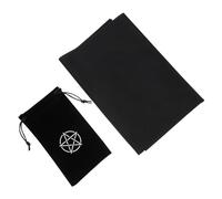 PACKOVE 1 Ensemble à Drawstring pour Cartes de Tarot avec Tapis de Pentacle Ensemble Complet de Rangement pour Tarot Accessoires de Divination Noir Tapis