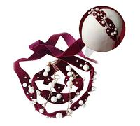 PACKOVE 1 Ensemble Bandeaux Rouge Vin Décoration Perlée Accessoires de Parfait