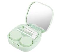 PACKOVE 1 Ensemble Étui à Lentilles Portable Forme de Coeur avec Miroir Boîte de Rangement pour Lentilles de Contact pour Voyage et Activités Extérieures Couleur Menthe Verte