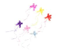 PACKOVE 1 Jeu 1 Ensemble De Petits Nœuds Décoratifs À Paillettes Bleues Décoration pour d'anniversaire Nœud Rose Décoration De Mariage Nœud Brillant Ruban Nœud 6 pièces
