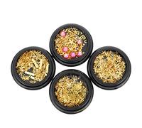 PACKOVE 1 Jeu Boîtes Décoratives Compactes De Décoration De Manucure Accessoires De Nail Art Diy De Paillettes Et Lunes Pour Ongles 4 Boîtes