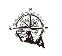 PACKOVE 1 Pc Boussole de Montagne Sticker Garniture de Camping-Car véhicule Stickers Autocollants décor Autocollant Automatique décalcomanies en PVC de Voiture imperméable Capuche VR