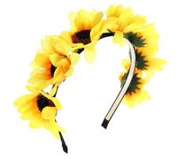 PACKOVE 1 Pièce Bandeau Couronne Casque De Mariée Marguerite Cerceau De Cheveux Floral Couronne De Cheveux De Tournesol Guirlande De Fleurs Bandeau Cheveux Couvre-chefs De Mariée